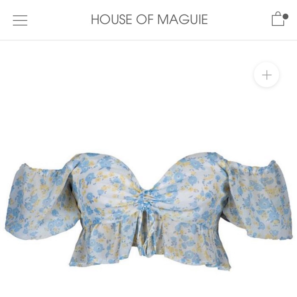 ISO house of maguie TIRZA SLEEVE FLORAL CROP TOP